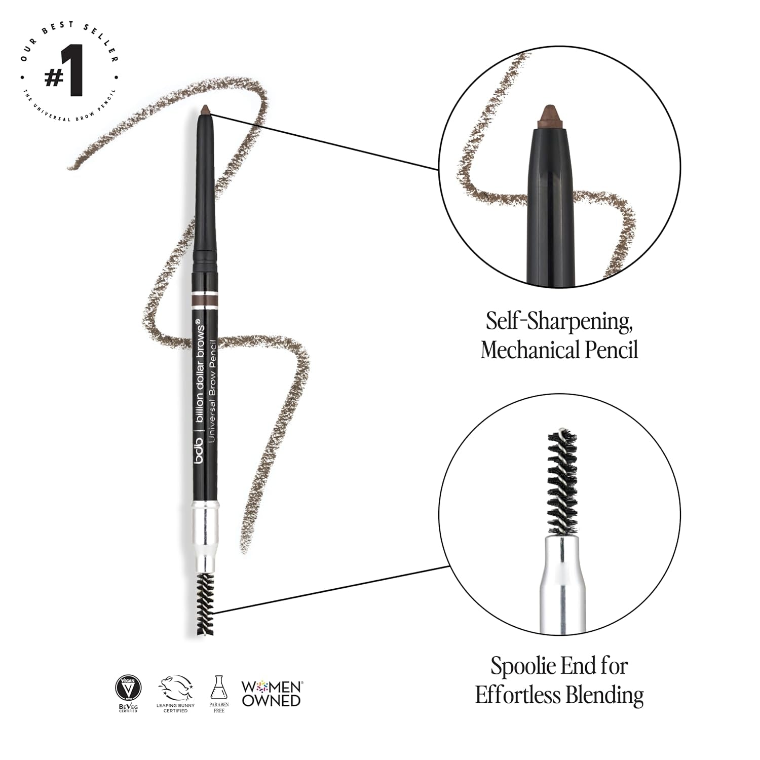 Achieve Flawless Brows with the Universal Eyebrow Pencil - Dual-Ended Precision Tool for Effortless Definition and All-Day Wear