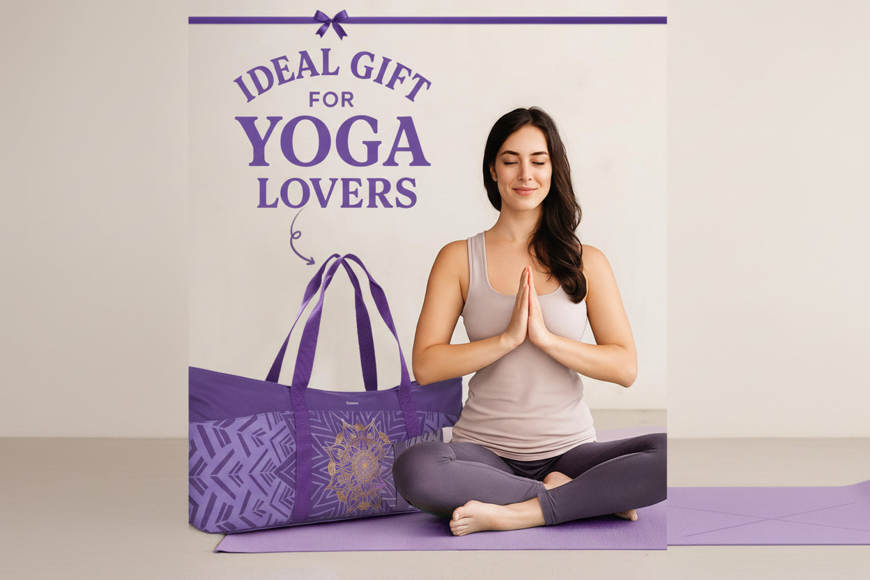 Extra Large Yoga Mat Bag - Stylish Canvas Gym Bag with Waterproof Pocket and Metal Zipper, Accommodates Mat and Blocks, Perfect for Yoga, Pilates, Workouts, and Travel